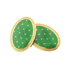 basket emerald green enamel 18ct yellow gold cufflink - main