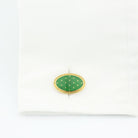 basket emerald green enamel 18ct yellow gold cufflink - cuff