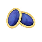 SPIRAL BLUE ENAMEL 18CT YELLOW GOLD CUFFLINKS - main