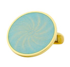 star swirl cloudy sky blue enamel 18ct yellow gold cufflinks - main