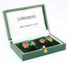 ladybird/bug hand enamelled 18ct yellow gold cufflinks - boxed