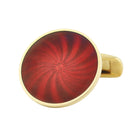 star swirl crimson red enamel 18ct yellow gold cufflinks - main