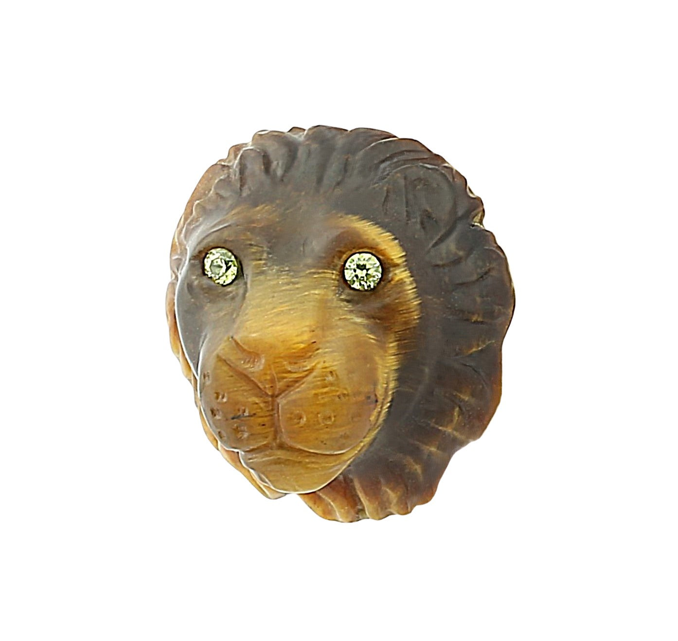 mighty lion tigers eye 18ct yellow gold cufflinks - main