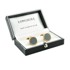 HAEMATITE PIXEL 18ct ROSE GOLD CUFFLINKS - boxed