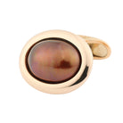 oval fresh water chocolate pearl cabochon 18k rose gold cufflinks - MAIN