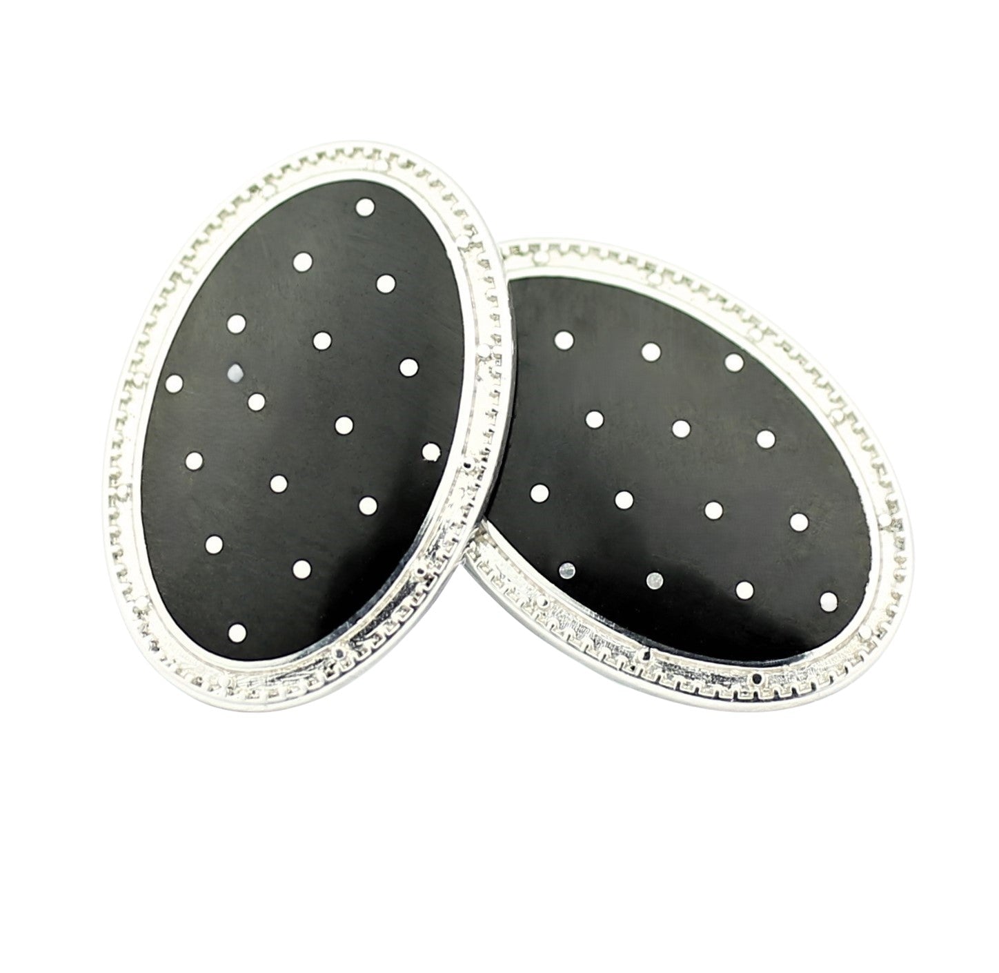 BASKET BLACK ENAMEL 18ct WHITE GOLD CUFFLINKS - main