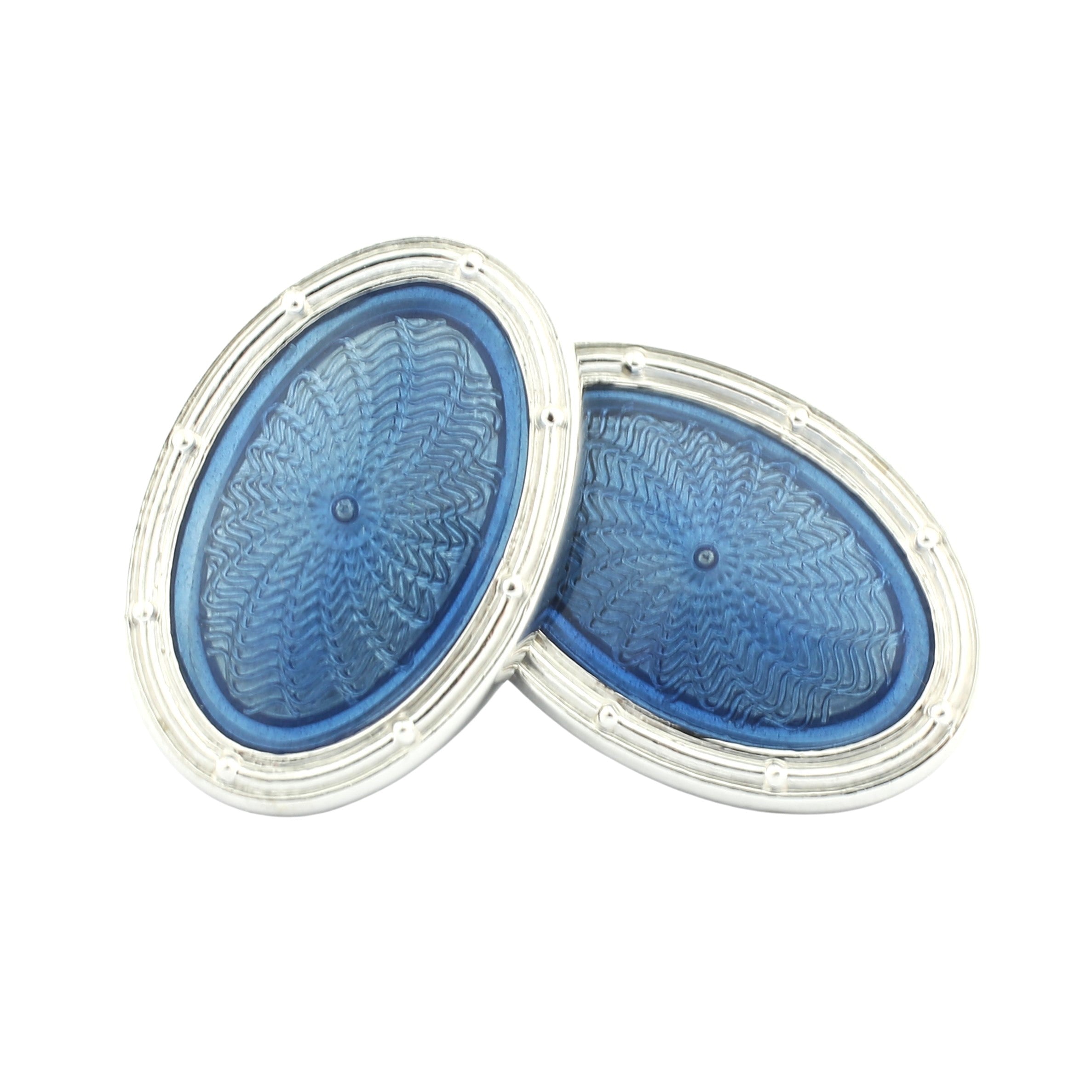 spiral pale blue 18ct white gold cufflinks - main