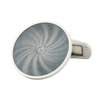 star swirl graphite grey enamel 18ct white gold cufflinks - main