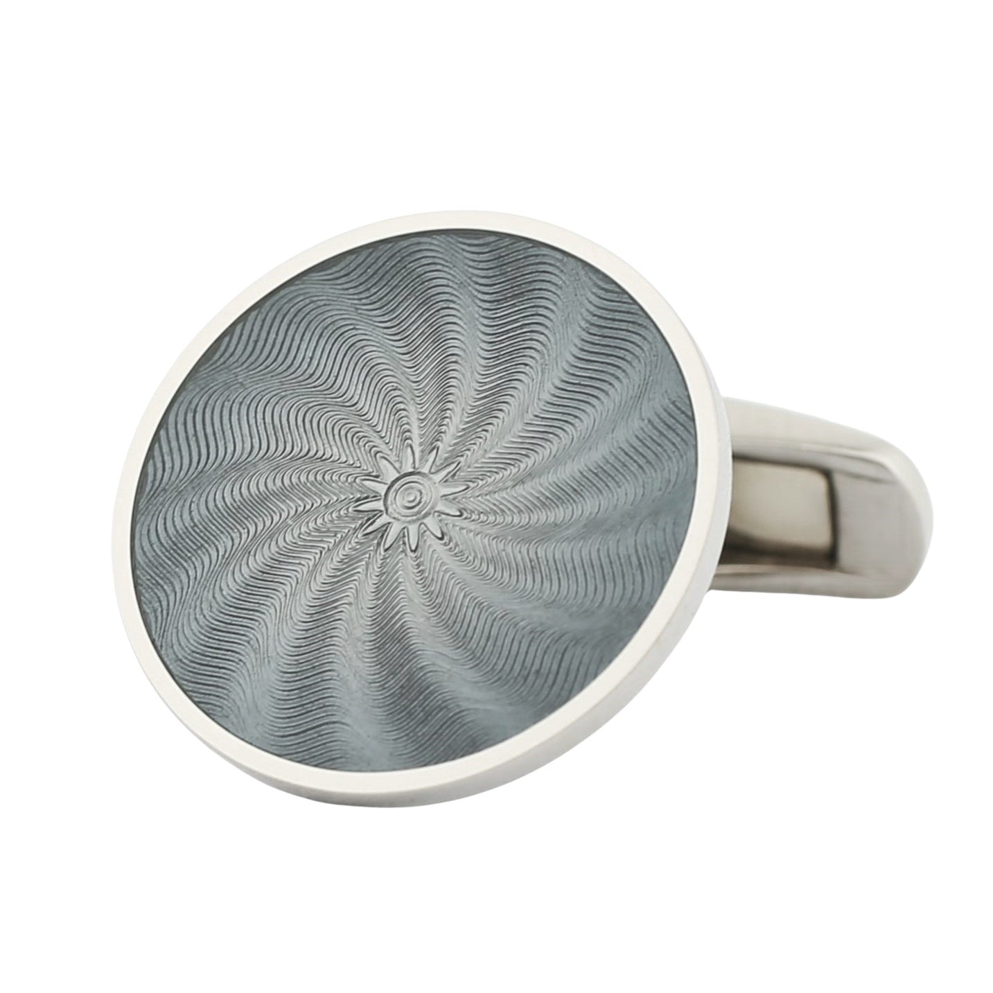 star swirl graphite grey enamel 18ct white gold cufflinks - main