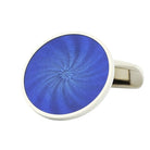 star swirl navy blue enamel 18ct white gold cufflinks - main