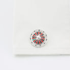 roulette wheel diamond set 18ct white gold cufflinks - cuff