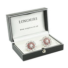 roulette wheel diamond set 18ct white gold cufflinks - boxed