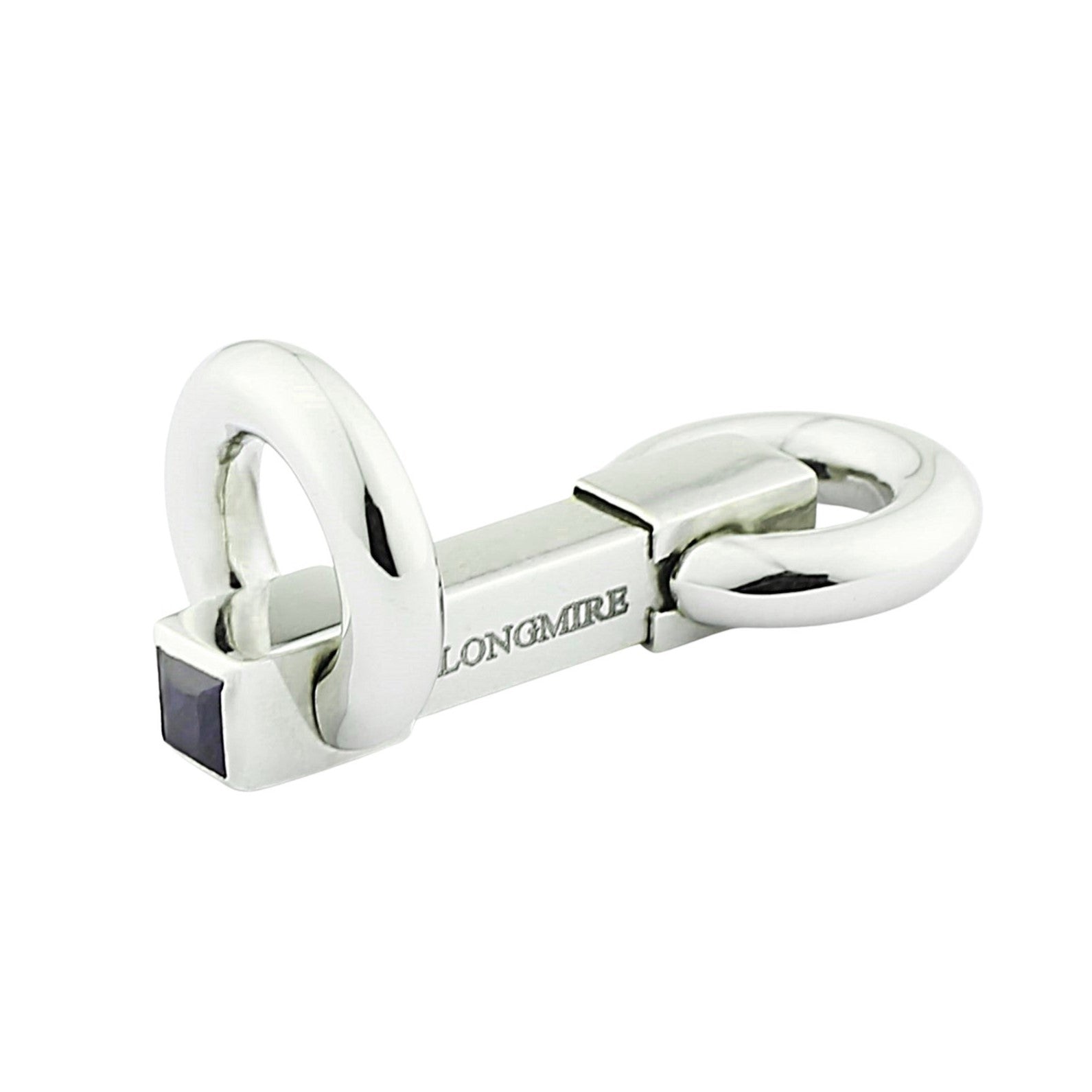 snaffle sapphire terminal 18k white gold cufflinks - main