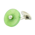 jade green disc 18ct white gold cufflinks - main