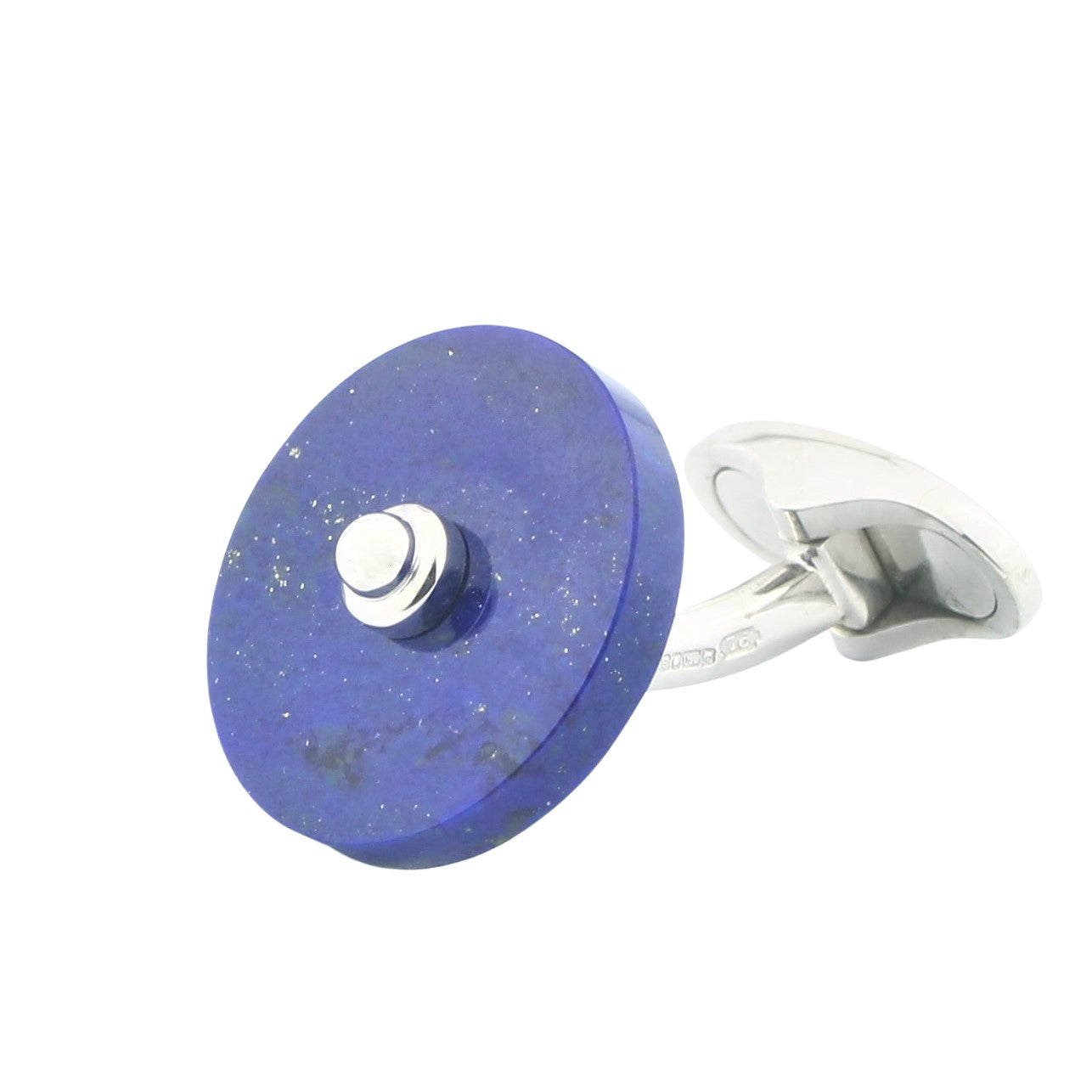 lapis lazuli disc 18ct white gold cufflinks - main