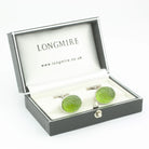 peridot scarab 18ct white gold cufflinks - boxed