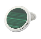 circular malachite 18ct white gold cufflinks - main