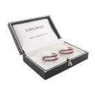 double stirrup ruby 18ct white gold cufflinks - boxed