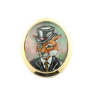 fabulous mr fox cabochon rock crystal and mother of pearl 14ct yellow gold cufflinks - main