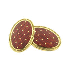 basket red enamel 9ct yellow gold cufflinks - main