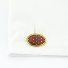 basket red enamel 9ct yellow gold cufflinks - cuff