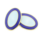 double oval blue/light blue 9ct yellow gold cufflinks - main