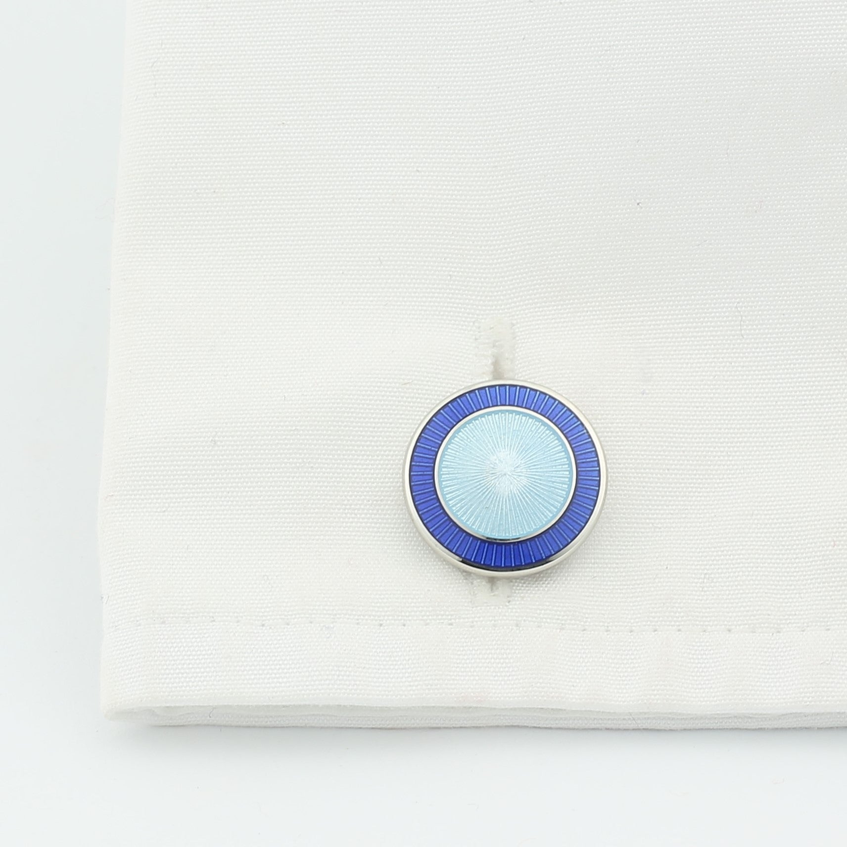 double circle blue/light blue enamel cufflinks - cuff