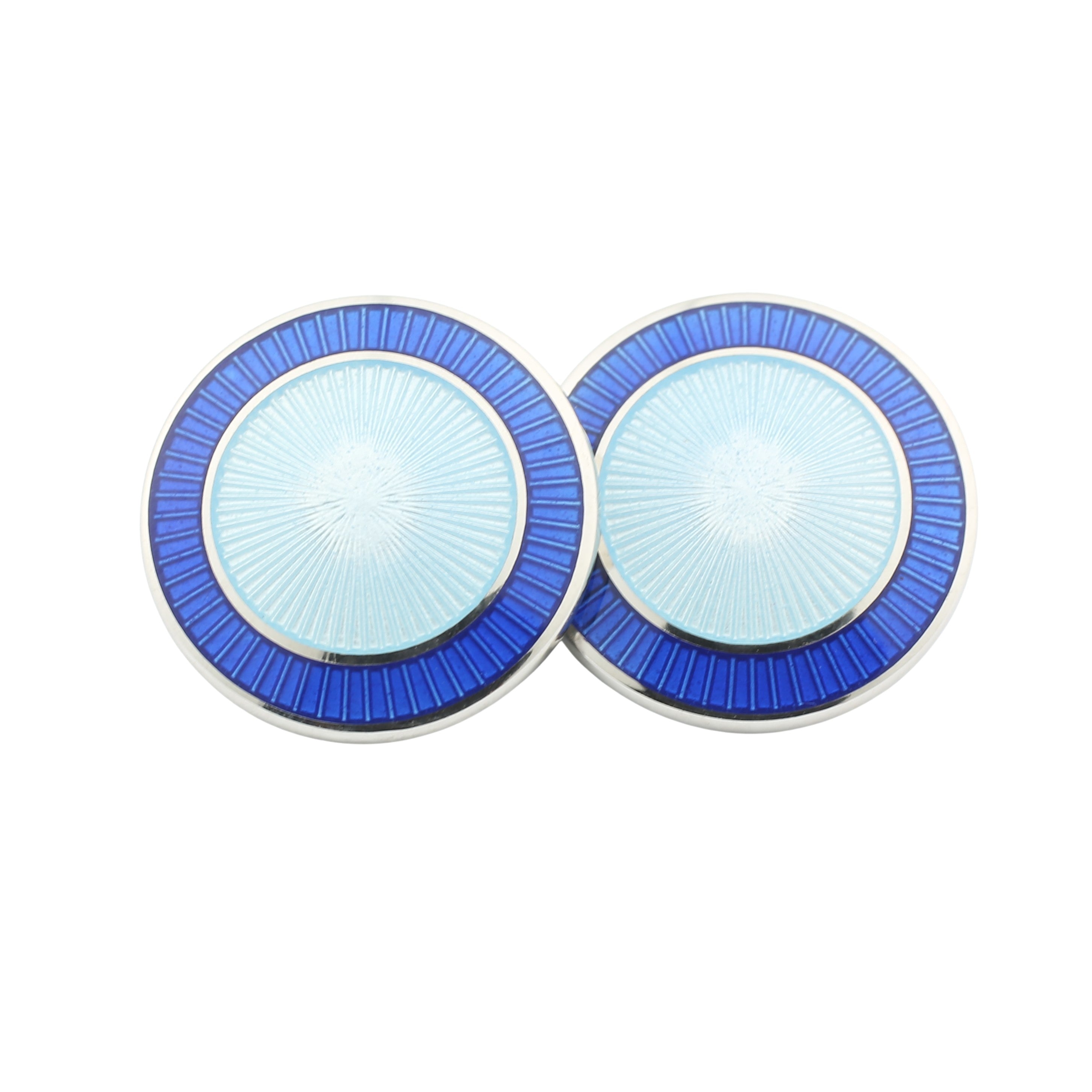 double circle blue/light blue enamel cufflinks - main