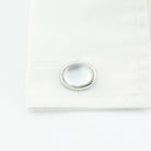 rock crystal cabochons set over mother of pearl in silver - cuff