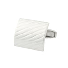 horizontal oblong curved cufflinks in silver - main