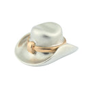 cowboy hat with rose gold band cufflinks in silver - main