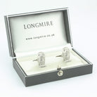 black diamond eyed owl cufflinks in silver - boxed