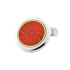 ASTRAL RED ENAMEL steel and 18ct gold CUFFLINKS - main