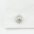 dumbbells with diamond inset collar cufflinks - cuff