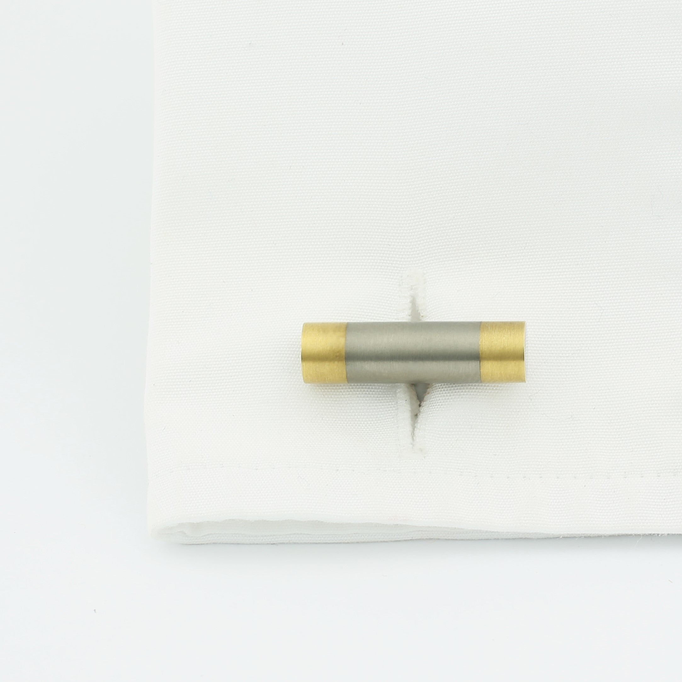 h-bar 18ct titanium/yellow gold cufflinks - cuff