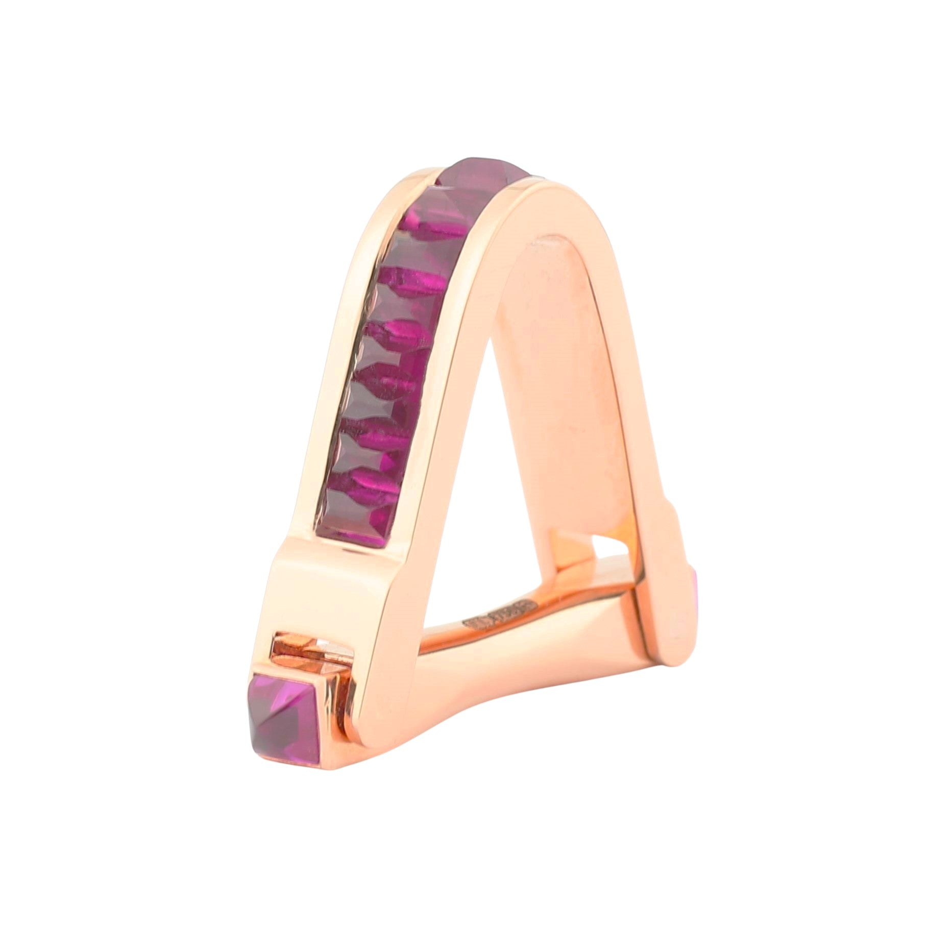 stirrup ruby 18ct rose gold cufflinks - main