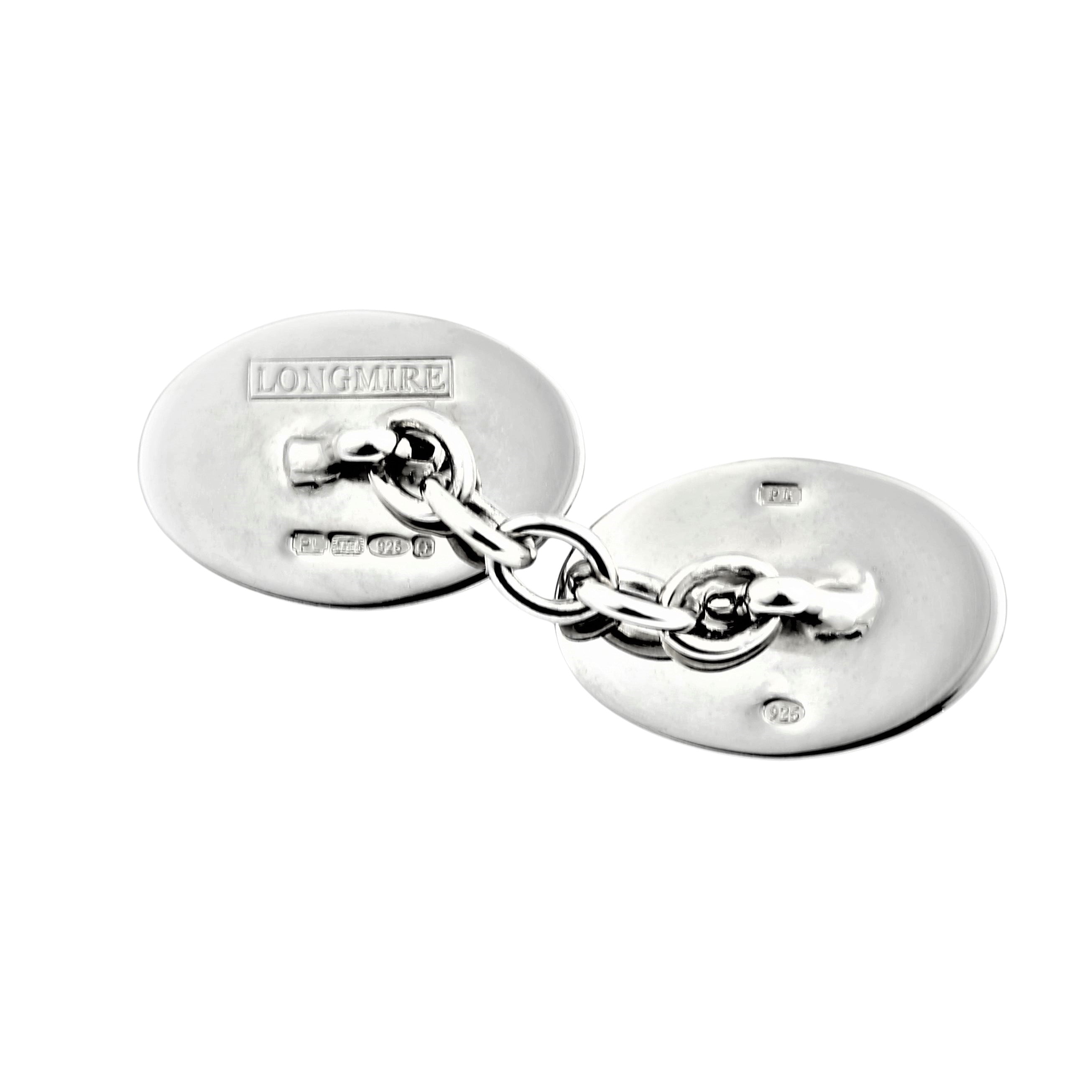 oval silver cufflinks - rear